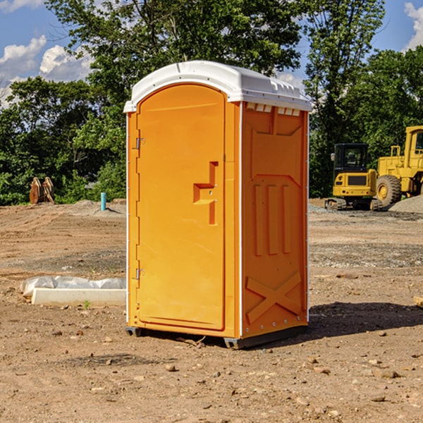 how often are the porta potties cleaned and serviced during a rental period in Cummings Kansas